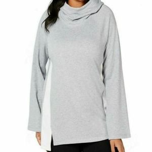 Calvin Klein Cowl Neck Velour Terry Mix Hoodie